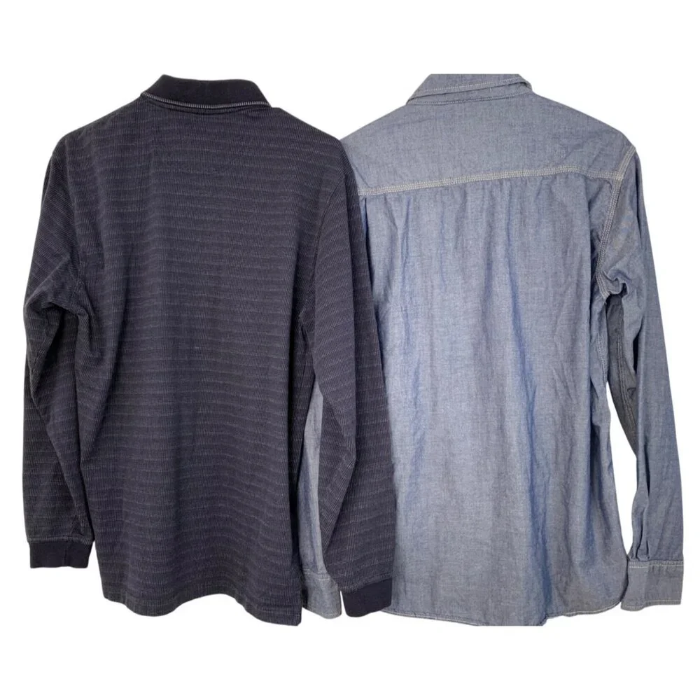 Lot Of 2 Mens Shirts Weatherproof Denim Button-Up & Van Heusen Polo M 8862 - Picture 5 of 11